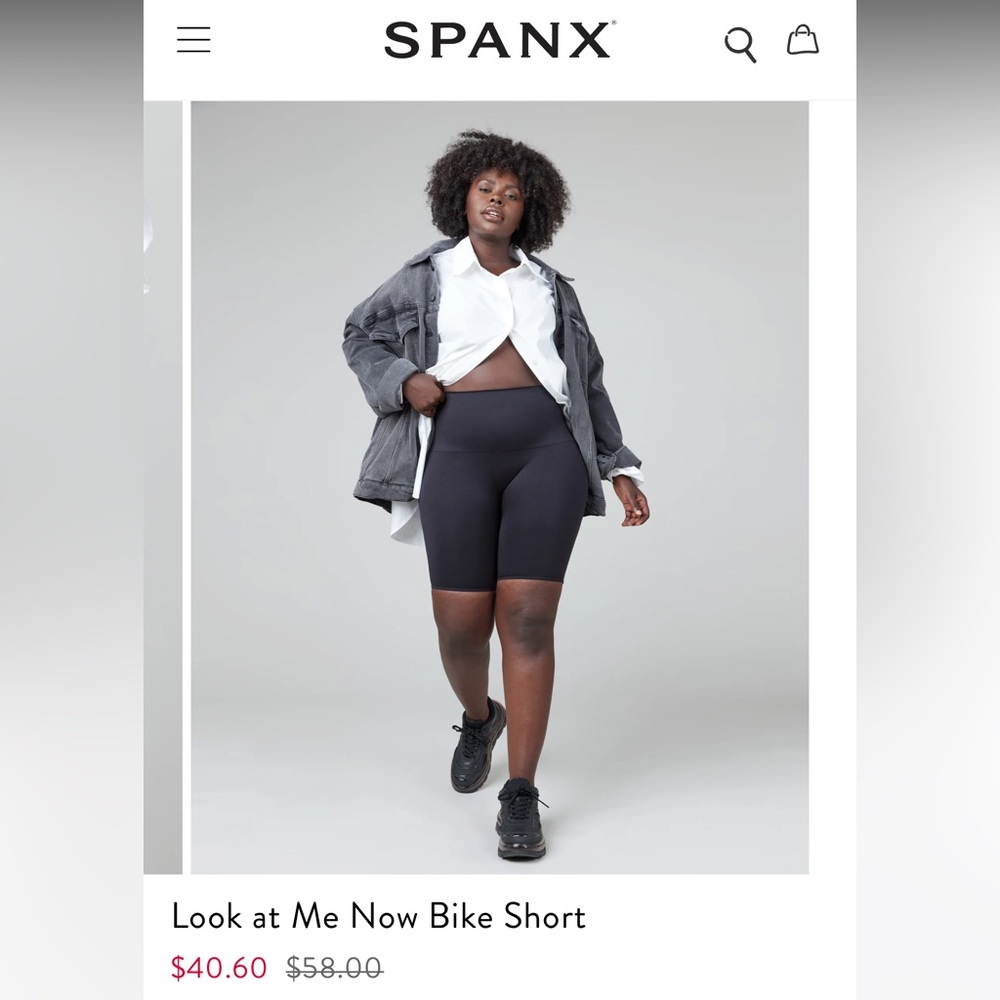 BNWT SPANX Look at Me Now Bike Shorts